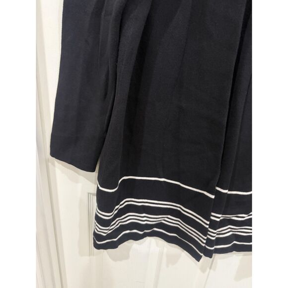 Ann Taylor Factory Sweater Womens XL Black Open Front Long Striped Hem Cardigan - Picture 4 of 11